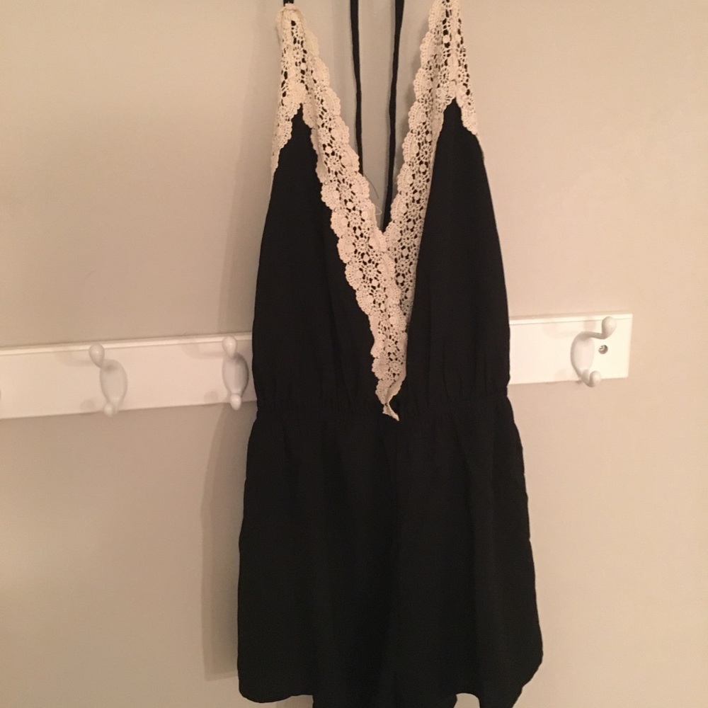 Black Romper, White Lace